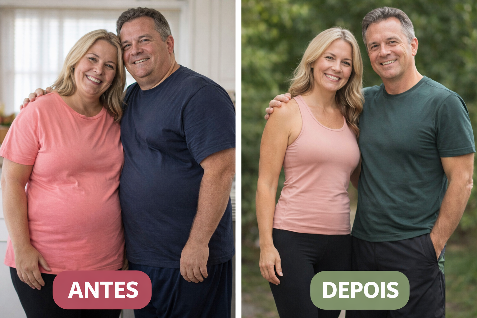 Antes e depois de casal